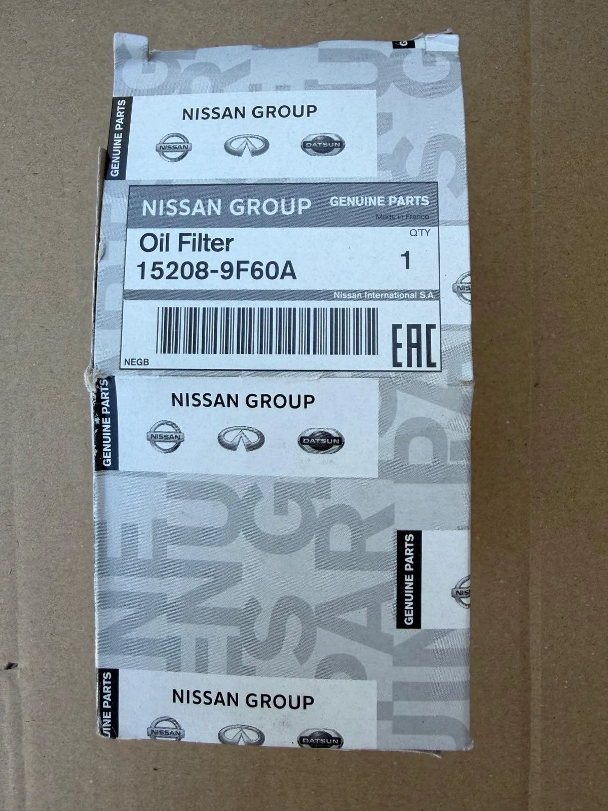 NISSAN 152089F60A Filtre à huile ORIGINAL - Photo 1/3