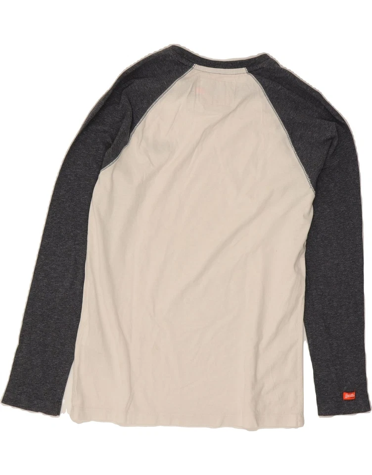 Top de hombre SUPERDRY manga larga pequeño blanco bloque de color algodón DD13 Foto 2 de 4