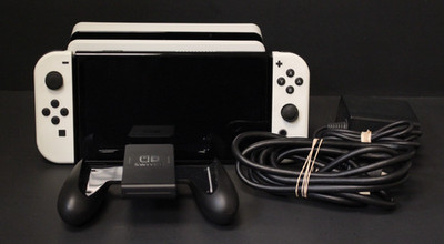 (RI1) Nintendo Switch OLED Model HEG-001 Handheld Console - 64GB - White