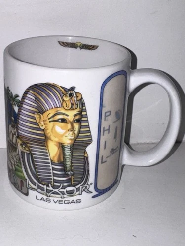 Vintage Luxor Las Vegas Personalized Coffee Mug PHIL Pharaoh Egyptian 1990s