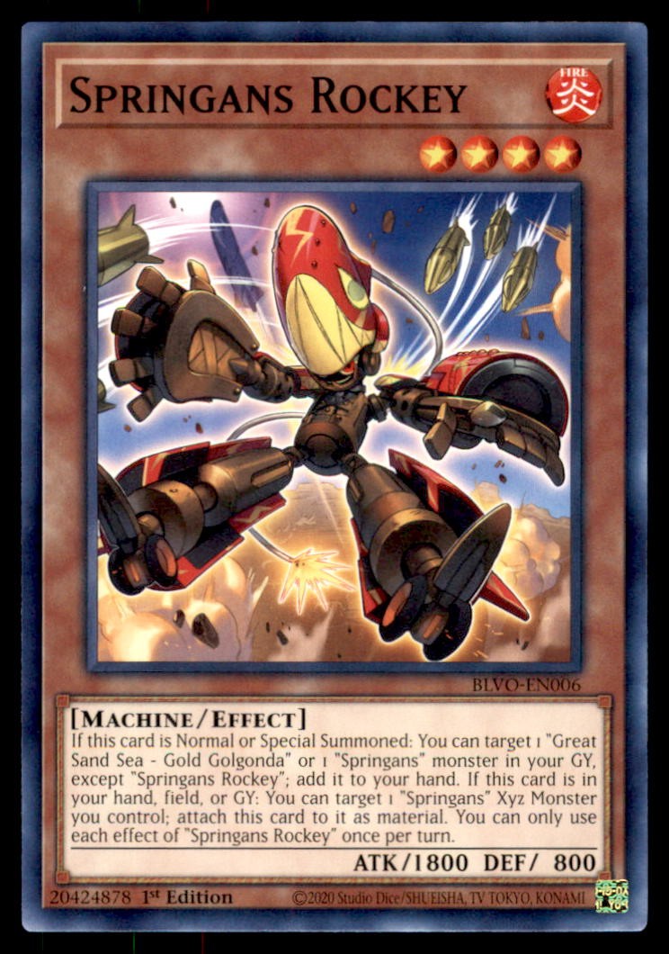 Yu-gi-oh Springans Rockey BLVO-EN006 Blazing Vortex LP