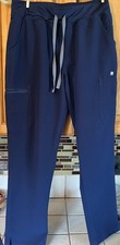 Figs LOT OF 2 PAIR Navy Blue High Waisted Skinny Yola Pants SCRUBS Size Large