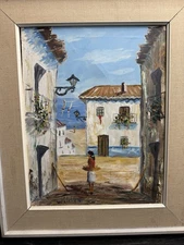 Vtg  Mid-Century Med St Oil Painting Signed Wilder18”x15”