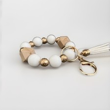 Silicone beaded keychain wristlet
