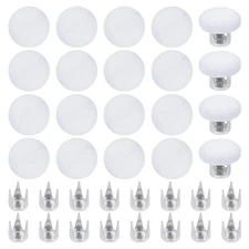BENECREAT 20Sets White 0.6 Inch Baseball Cap Button Top Replacement, Cotton T...