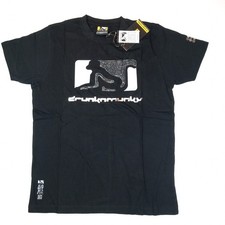 Drunknmunky Vintage T-shirt Tee Foil Print With Diamante Detail Black S 