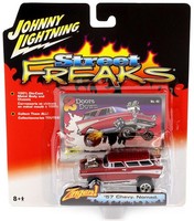 1:64 Johnny Lightning '57 Chevy Nomad Red Metallic Street Freaks