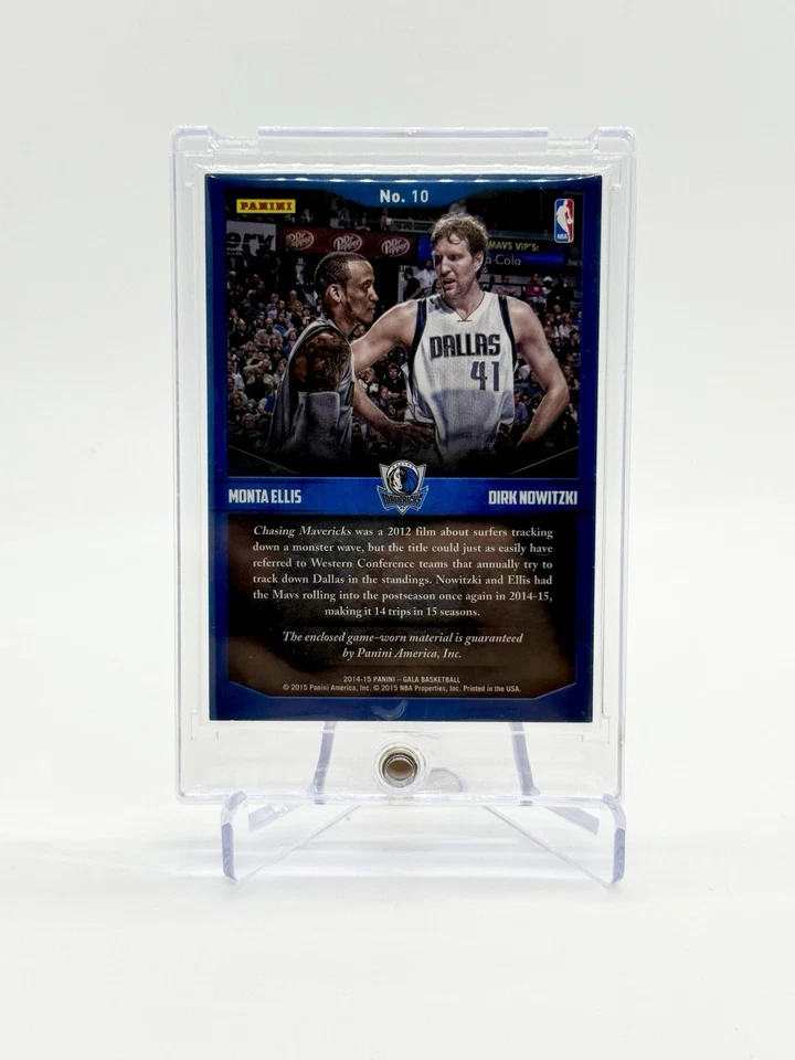 2014-15 PANINI GALA DIRK NOWITZKI MONTA ELLIS DOBLE FUNCIÓN PARCHE DOBLE JADE/25 Foto 2 de 4