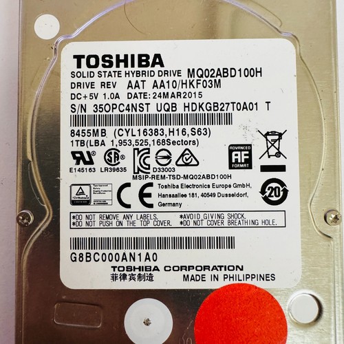 Toshiba G3814A PCB MQ02ABD100H 1TB 2,5" SATA SSHD Platine Ersatz