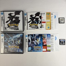 Pokemon Black 2 & White Version Authentic Complete In Box Nintendo DS Bundle Lot