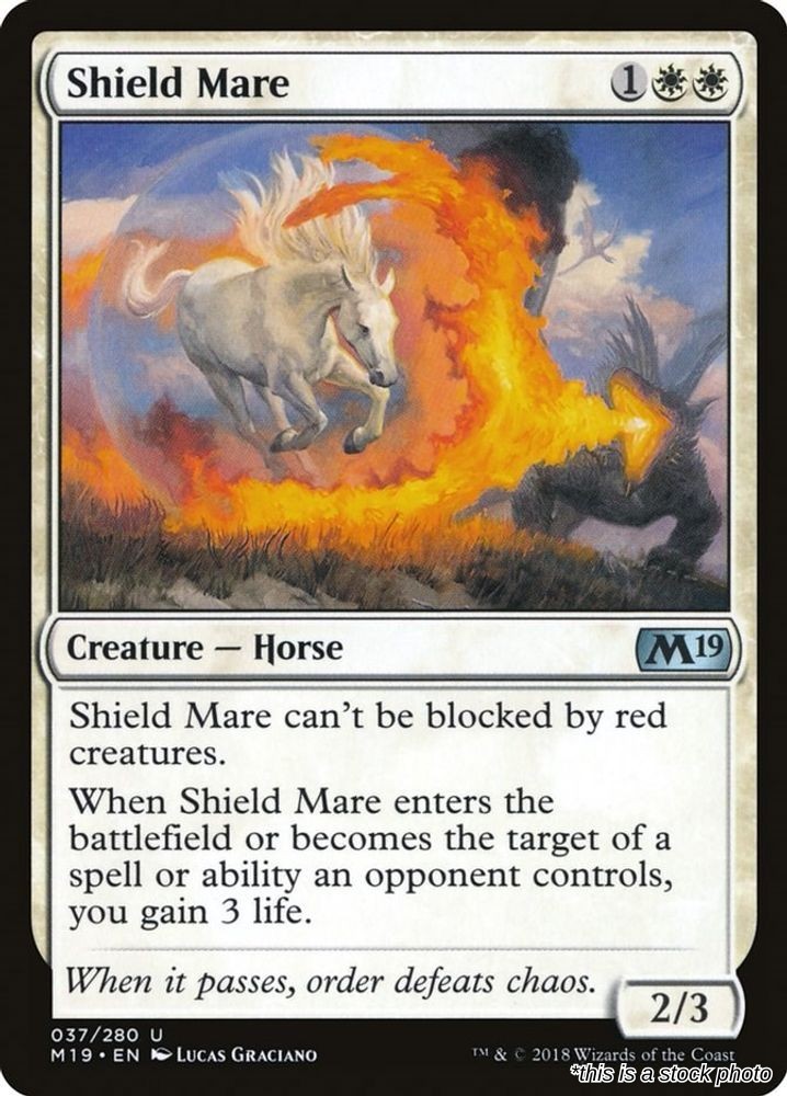 Shield Mare (M19 37), Normal, Core Set 2019, MTG