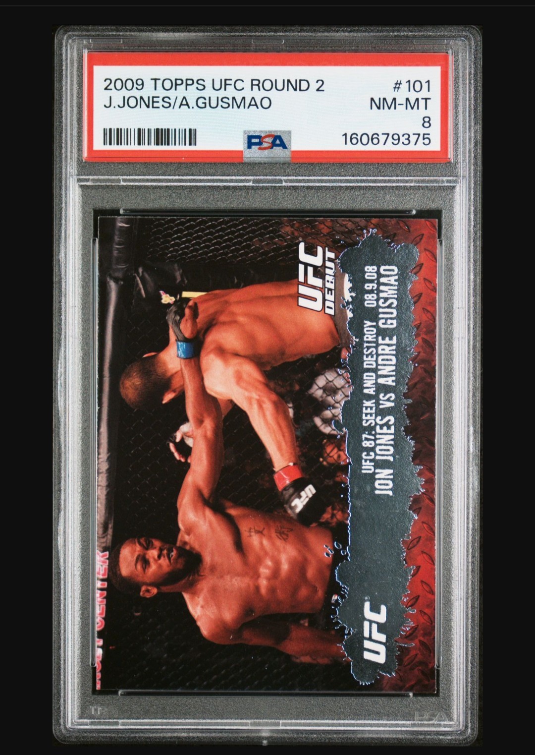 2009 Topps UFC Round 2 JON JONES Rookie Card UFC Debut #101 MINT PSA 8