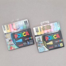 Uni Posca PC-5M Paint Markers 8 Pack Set of 2 Standard and Soft Pastel Colors