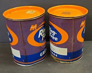 Vintage Ring Free Lithium Grease Cans. Lot of 2 Macmillan Oil co.
