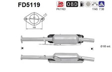 DPF Rußpartikelfilter Dieselpartikelfilter AS FD5119 Cordierit für FORD FOCUS 3