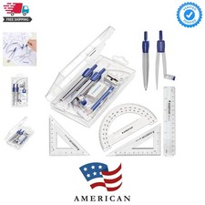 School Kit Math Geometry Set - 10-Piece Compass, Protractor  Ruler Kit with ...