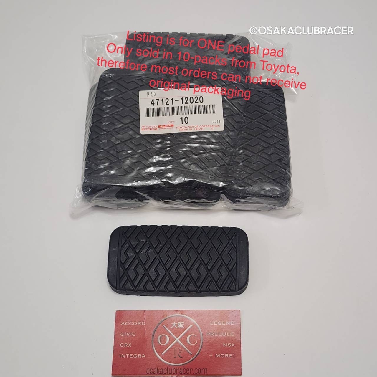 Genuine OEM Toyota Brake Pedal Pad 47121-12020 75-08 Corolla 80-99 Tercel NEW OE