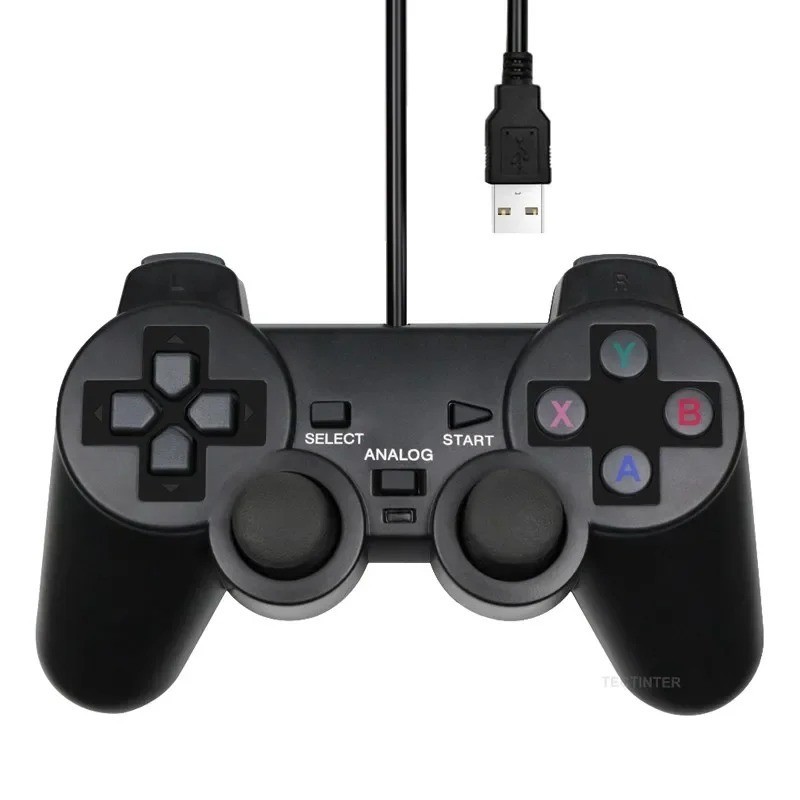USB Game Controller Wired Gamepad Vibration PlugPlay Windows PC Gaming UK Stock