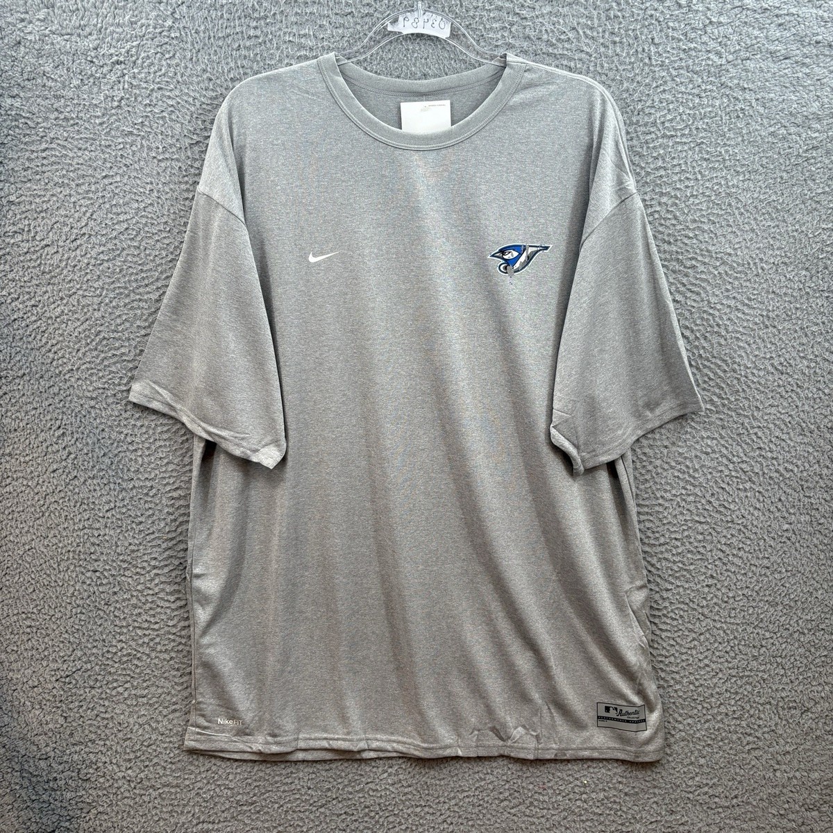 VTG Toronto Blue Jays Shirt Mens XL Gray Nike Dri Fit Performance 