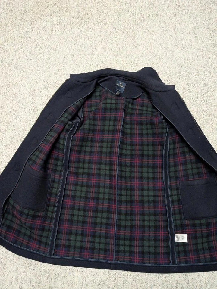 BROOKS BROTHERS темно-синий DUFFLE пальто толстая шерсть L куртка 44 - Изображение 4 из 4