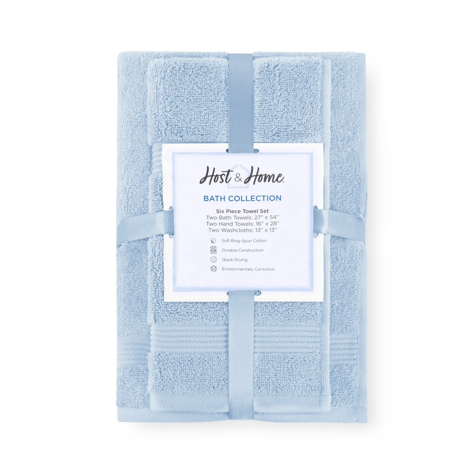 Host & Home Bathroom Towel 6-Pc Set, Color Options, 600 GSM, Bath-Hand-Wash x 2 - Image 2 of 4