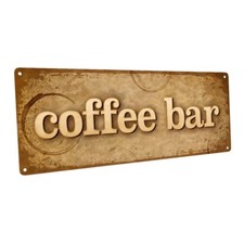 Coffee Bar Metal Sign; Wall Decor for Kitchen and Dinning Room