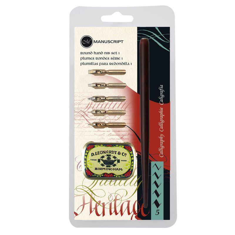 Manuscript Round Hand 1 Calligraphy Dip Pen Set