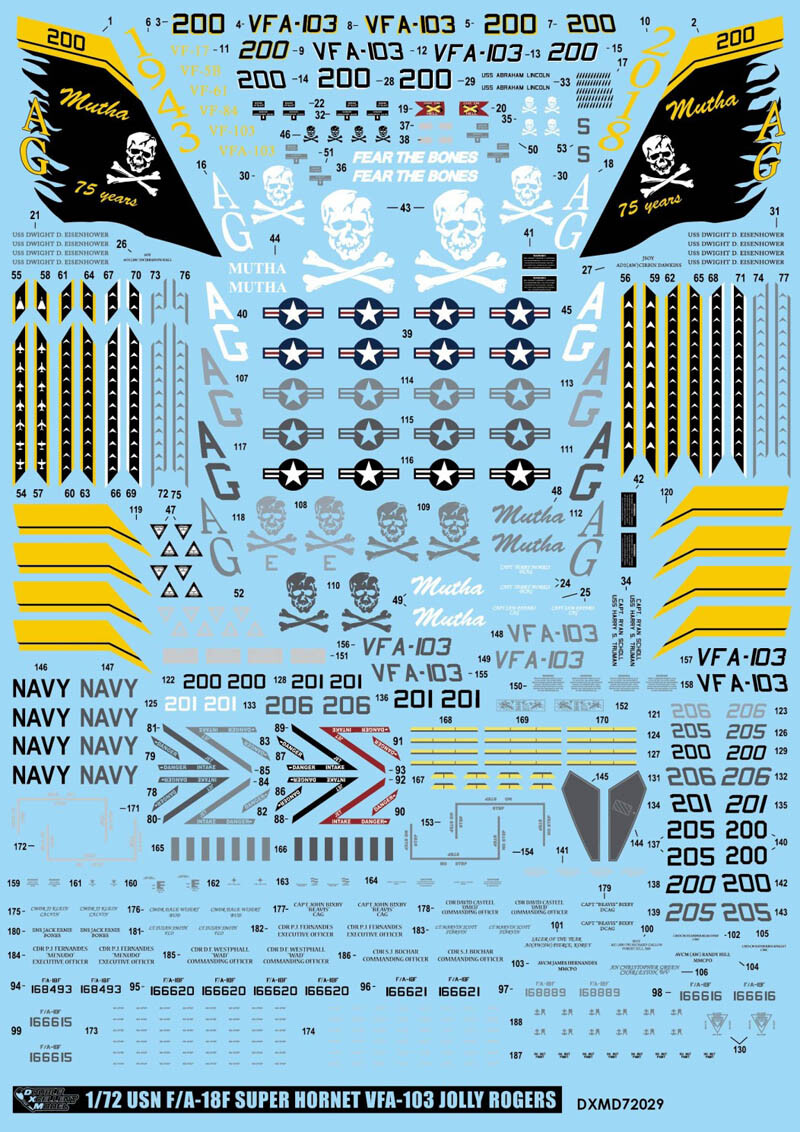 JC Wings 1:72 F/A 18F Super Hornet, USN VFA 103 Jolly Rogers JCW 72 F18 007