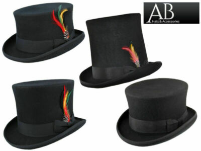 Zylinder Hut Wolle Kostüm Ascot Cosplay Hochzeit Ofenrohr formell Satinfutter