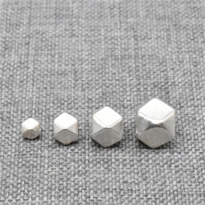 925 Sterling Silver Diamond Cut Hexagon Faceted Beads for Bracelet