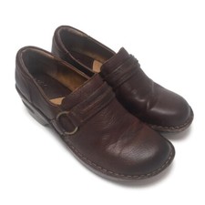 BOC Women's Leather Clog Mules Shoes with Buckle Details Sz 10M Brown