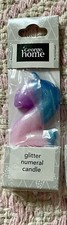 Age 2 Birthday Glitter Numeral Pick Candle Blue