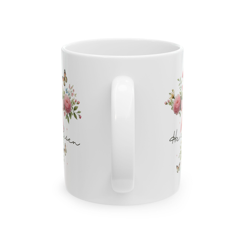 Ostertasse Pastell Blumen Kreuz Er ist auferstanden Religiös Frühling Geschenk Kaffee Tee Tasse - Bild 4 von 7