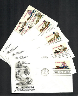 US FDC 1977 American Craftsmen 5 First Day Covers by Artcraft