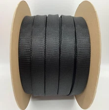 1-1/4" Braided Expandable Sleeving PET, Techflex PTN1.25, 5ft, 10ft, 25ft