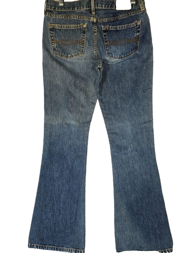 Abercrombie Fitch Womens 1892 Size O 5 Button Fly Denim Blue Jeans Flare Leg - Picture 4 of 10