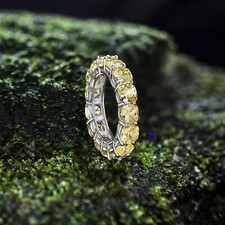 Natural Citrine cushion Stone Ring 925 Sterling Silver Wedding Anniversary Gifts