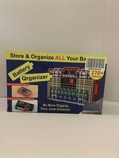 Battery Organizer Storage Holder Box Case with Tester- 270 Batteries Double-Side