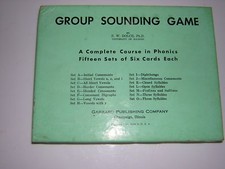 Vintage 1945 READING GROUP SOUNDING GAME BOXGR 2-8 COURSE IN PHONICS SCHOOL