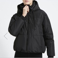 Dunnes Black Hooded Zip Up Padded Coat Size Large 44-46 Inches New With Tags
