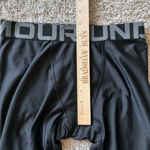 Under Armour Base Layer Pants Boys Youth Large Black Fitted HeatGear Sports - Picture 9 of 11