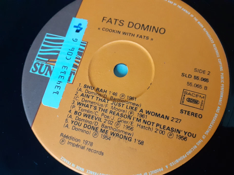 Fats Domino – Cookin With Fats fRANCE 1978 - Excellent état - Photo 4/4