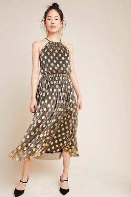 NWT Anthropologie Sunday in Brooklyn Confetti Shimmery Halter Midi Dress Sz LP