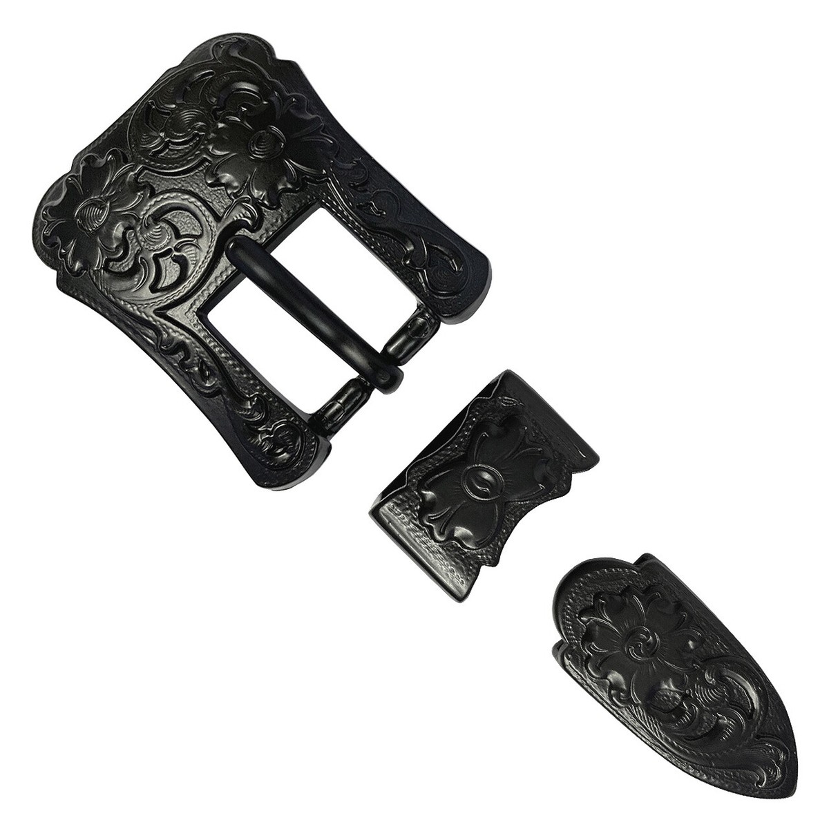 WESTERN SADDLE HORSE HEADSTALL BLACK ENGRAVED BELT BUCKLE SET FITS