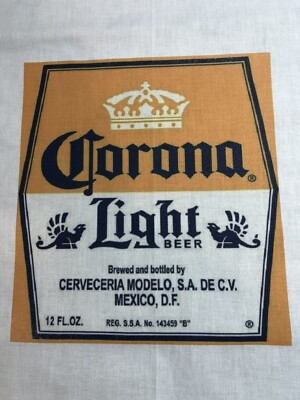 2 CORONA Light BEER Logo Quilting Block Quilt Square Sewing block Blanket Fabric