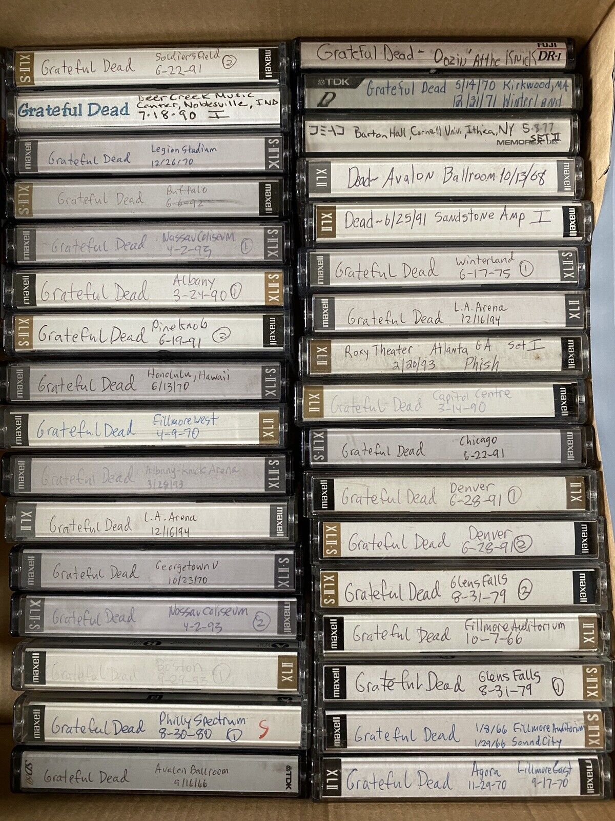 35 Grateful Dead Bootleg Concert Cassette Tapes 60s-70s-80s-90s