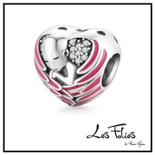 Charm Cuore angelo custode bimbo in argento 925 - Les Folies