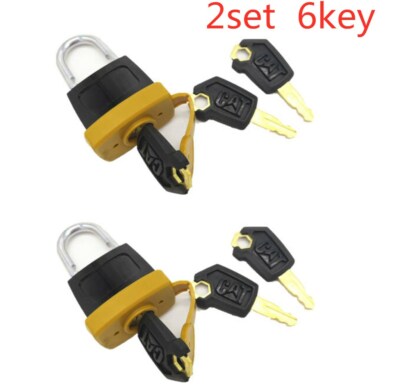 2Set Newest Style Padlock Pad Lock w/6 Key For Caterpillar (CAT) 5P8500 246-2641