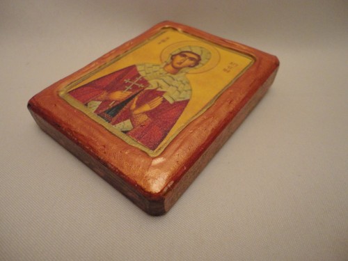 Saint Christina Kristine Greek Orthodox Byzantine Old World Prayer Icon OOAK - Picture 4 of 9