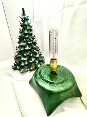 Vintage 20” Handpainted Ceramic Christmas Tree W/Lights